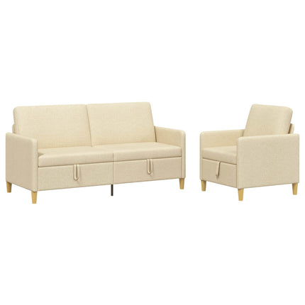 Sofa sæt med opbevaring 2 stk. Cremefarvet Polyester