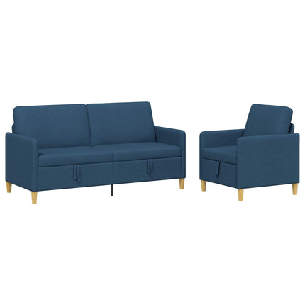 Sofa sæt med opbevaring 2 stk. Blå Polyester