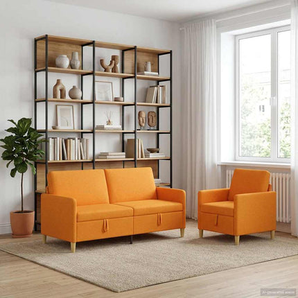 Sofa sæt med opbevaring 2 pcs Mørk Gul Polyester