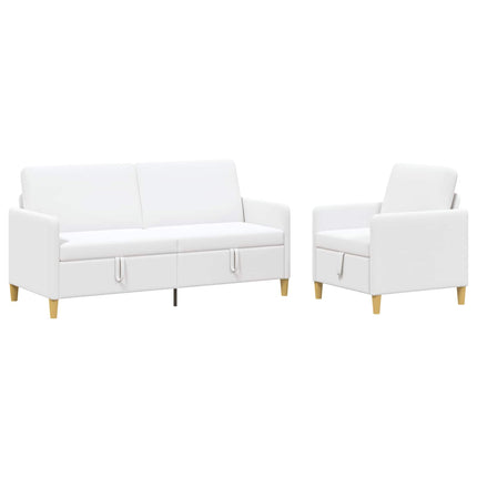 Sofa sæt med opbevaring 2 stk. Hvid Polyester