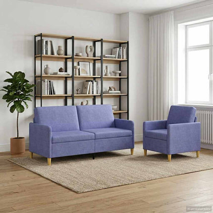 Sofa sæt med opbevaring 2 stk. Jeans blå Polyester