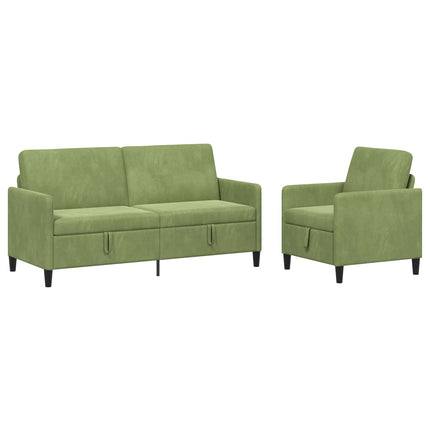 Sofa sæt med opbevaring 2 stk. Lys grøn Polyester