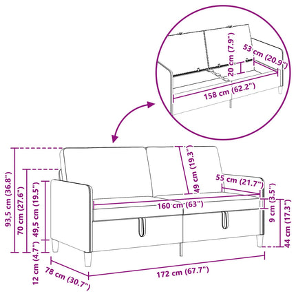 Sofa sæt med opbevaring 2 stk. Lys grøn Polyester