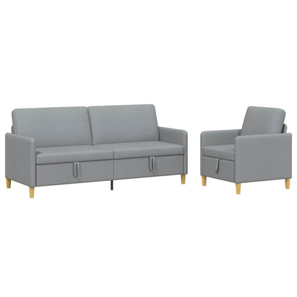 Sofa sæt med opbevaring 2 stk. Lysegrå Polyester