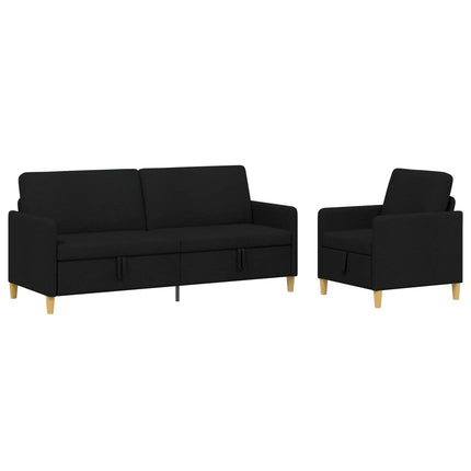 Sofa sæt med opbevaring 2 pcs Sort Polyester