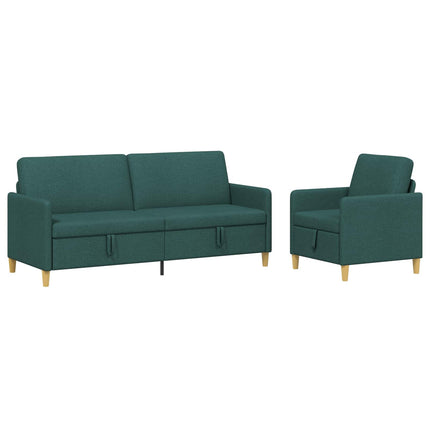 Sofa sæt med opbevaring 2 pcs Mørkegrøn Polyester