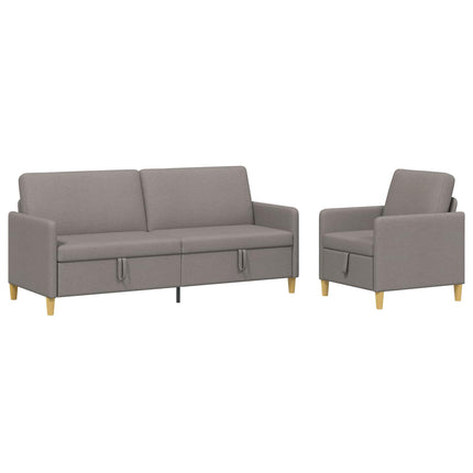 Sofa sæt med opbevaring 2 stk. Gråbrun Polyester