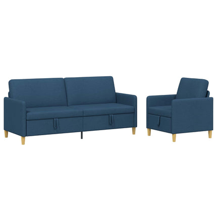 Sofa sæt med opbevaring 2 pcs Blå Polyester