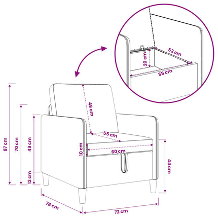 Sofa sæt med opbevaring 2 stk. Blå Polyester