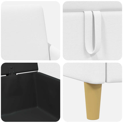 Sofa sæt med opbevaring 2 stk. Hvid Polyester