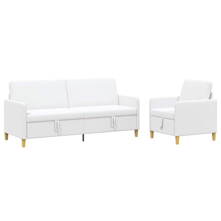 Sofa sæt med opbevaring 2 stk. Hvid Polyester