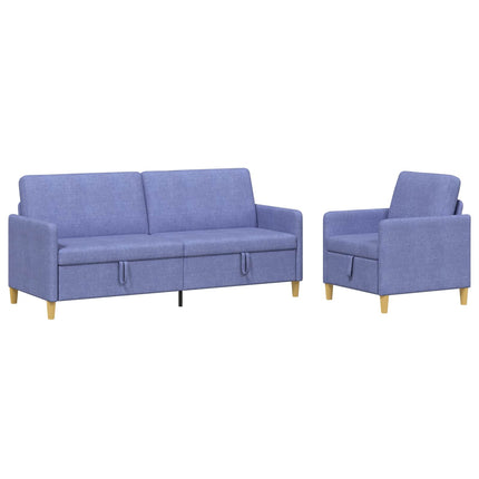 Sofa sæt med opbevaring 2 stk. Jeans blå Polyester