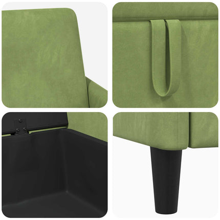 Sofa sæt med opbevaring 2 stk. Lys grøn Polyester