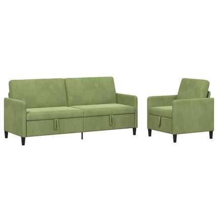Sofa sæt med opbevaring 2 stk. Lys grøn Polyester