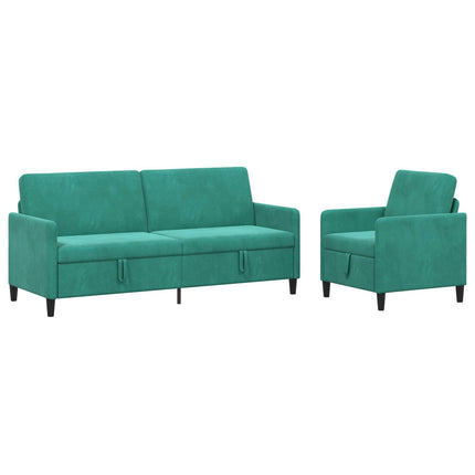 Sofa sæt med opbevaring 2 stk. Turkis Polyester