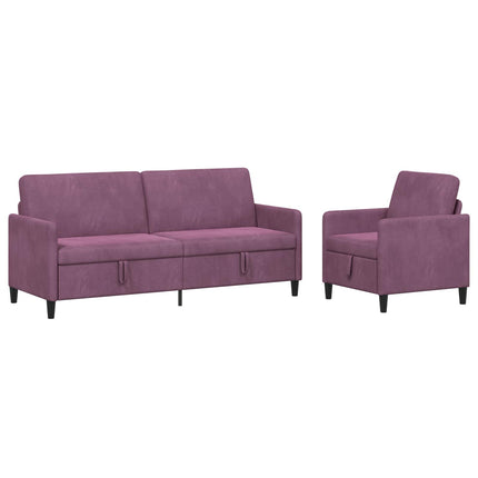 Sofa sæt med opbevaring 2 stk. Lilla Polyester