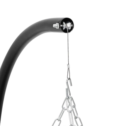 Bålsted med justerbar grillrist ⌀55,5 x 107,5 cm Stål Sort