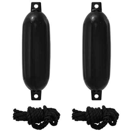 Båd fendere 2 stk. Ø 14 x 50 cm Sort PVC