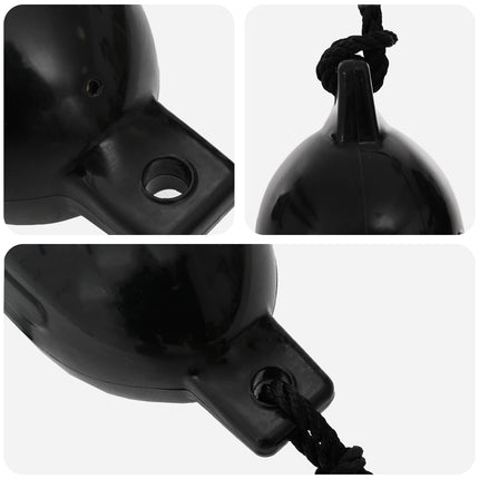 Båd fendere 2 stk. Ø 16 x 58 cm Sort PVC