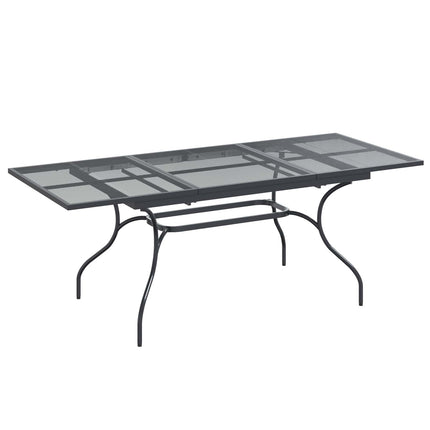 Udvidelig Mesh Spisebord Antracit 212 x 90 x 76 cm Stål