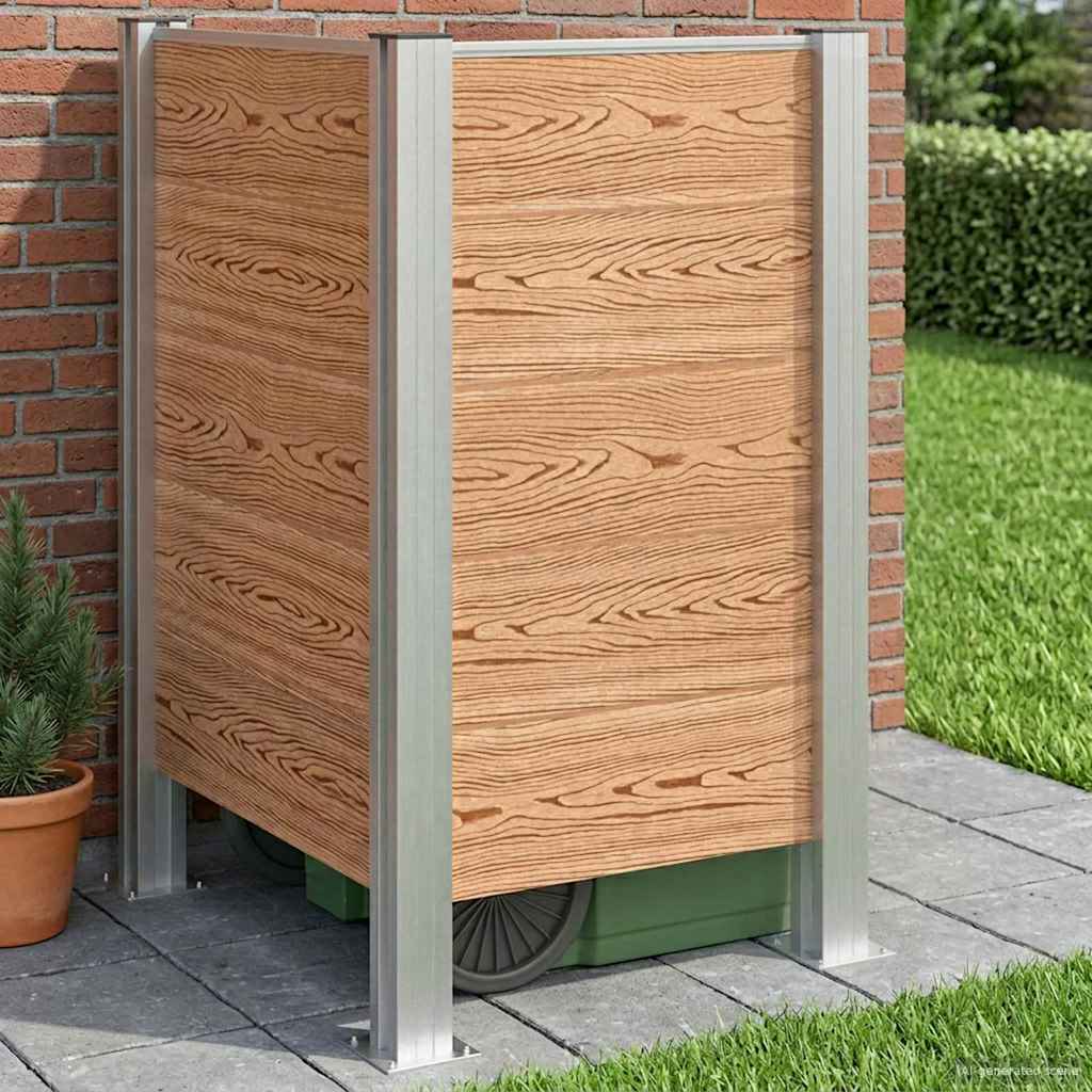 vidaXL Affaldsbeholderhegn - Brun - 85x85x115 cm