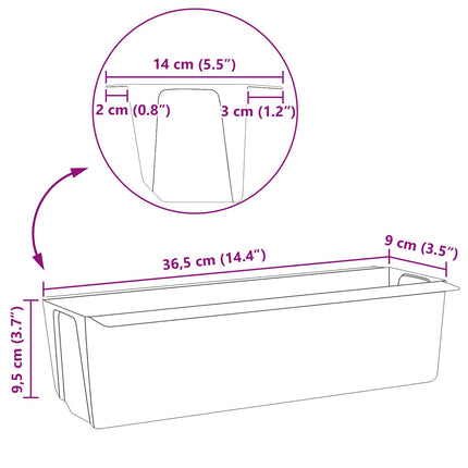 Blomsterkasser til Euro-paletter 12 pcs Sort 36 x 13,5 x 9,5 cm