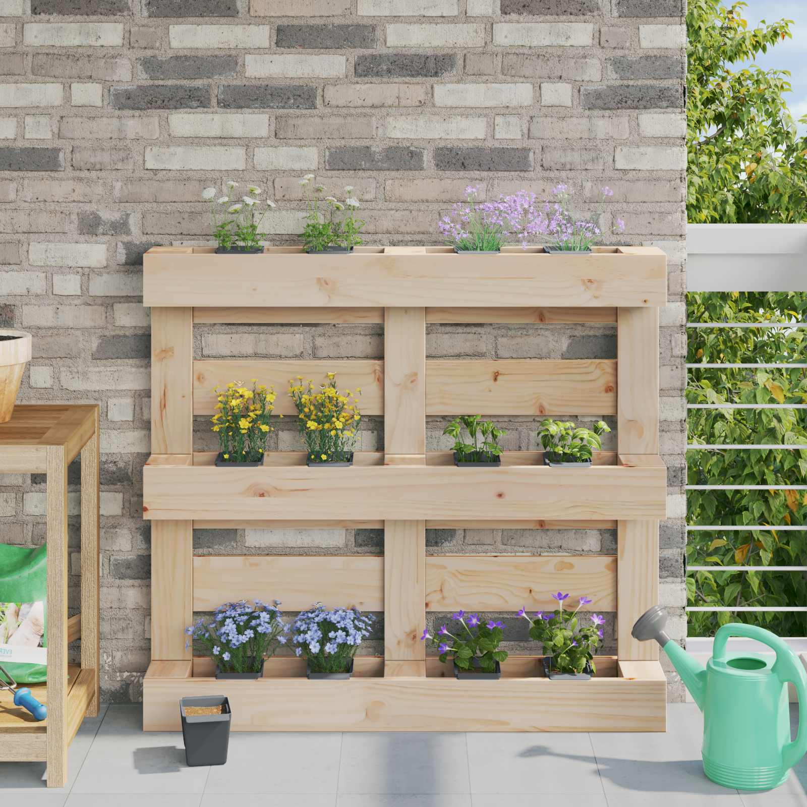 Blomsterkasser til Euro-paletter 12 pcs Grå 13,5 x 9 x 9,5 cm