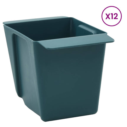 Blomsterkasser til Euro-paletter 12 pcs Grøn 14 x 9 x 9,5 cm