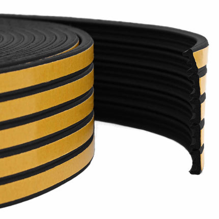 Selvklebende vindues tætningsbånd Sort 15 x 8 mm 50 m EPDM-skum