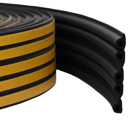 Selvklebende vindues tætningsbånd Sort 9 x 6 mm 100 m EPDM-skum