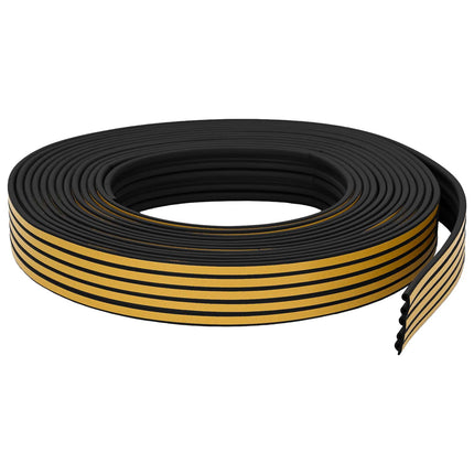 Selvklebende vindues tætningsbånd Sort 9 x 6 mm 100 m EPDM-skum