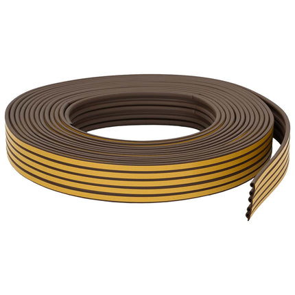 Selvklebende vindues tætningsbånd Brun 9 x 6 mm 50 m EPDM-skum