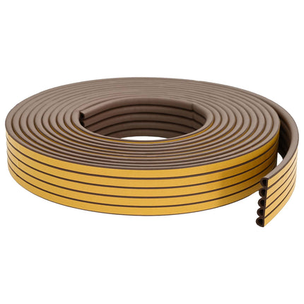 Selvklebende vindues tætningsbånd Brun 9 x 8 mm 12 m EPDM-skum