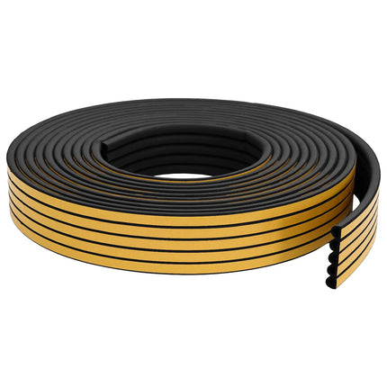 Selvklebende vindues tætningsbånd Sort 14 x 12 mm 25 m