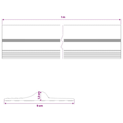Garage Gulvforsegling Sort og Gul 12 x 90 mm 1 m PVC