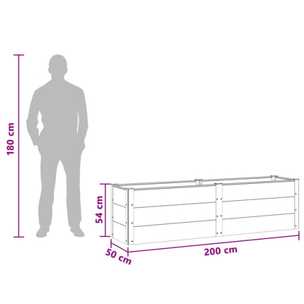 Højbed Sort 200 x 50 x 54 cm