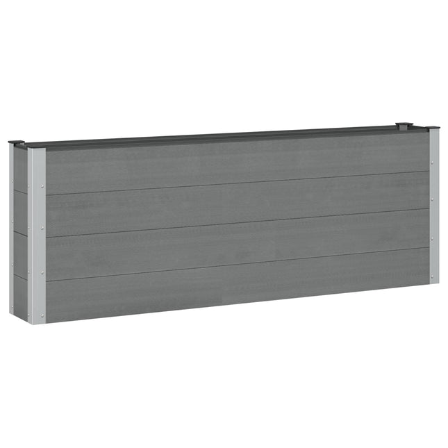 Højbed Grå 200 x 30 x 72 cm WPC og Aluminium