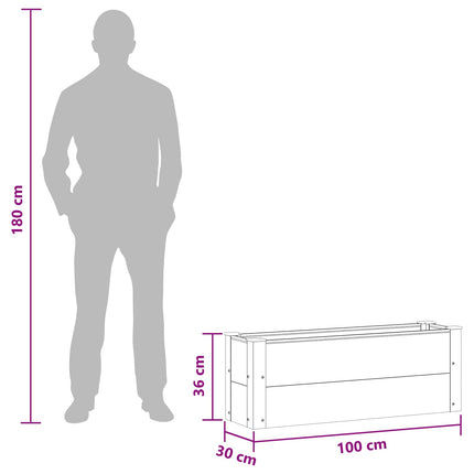 Højbed Sort 100 x 30 x 36 cm