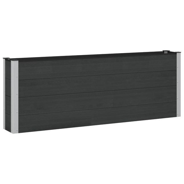 Højbed Sort 200 x 30 x 72 cm WPC og Aluminium