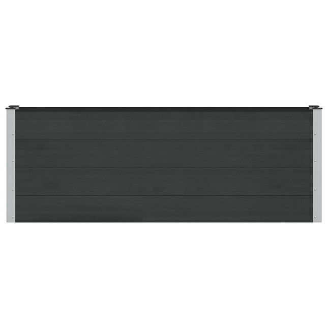 Højbed Sort 200 x 30 x 72 cm WPC og Aluminium