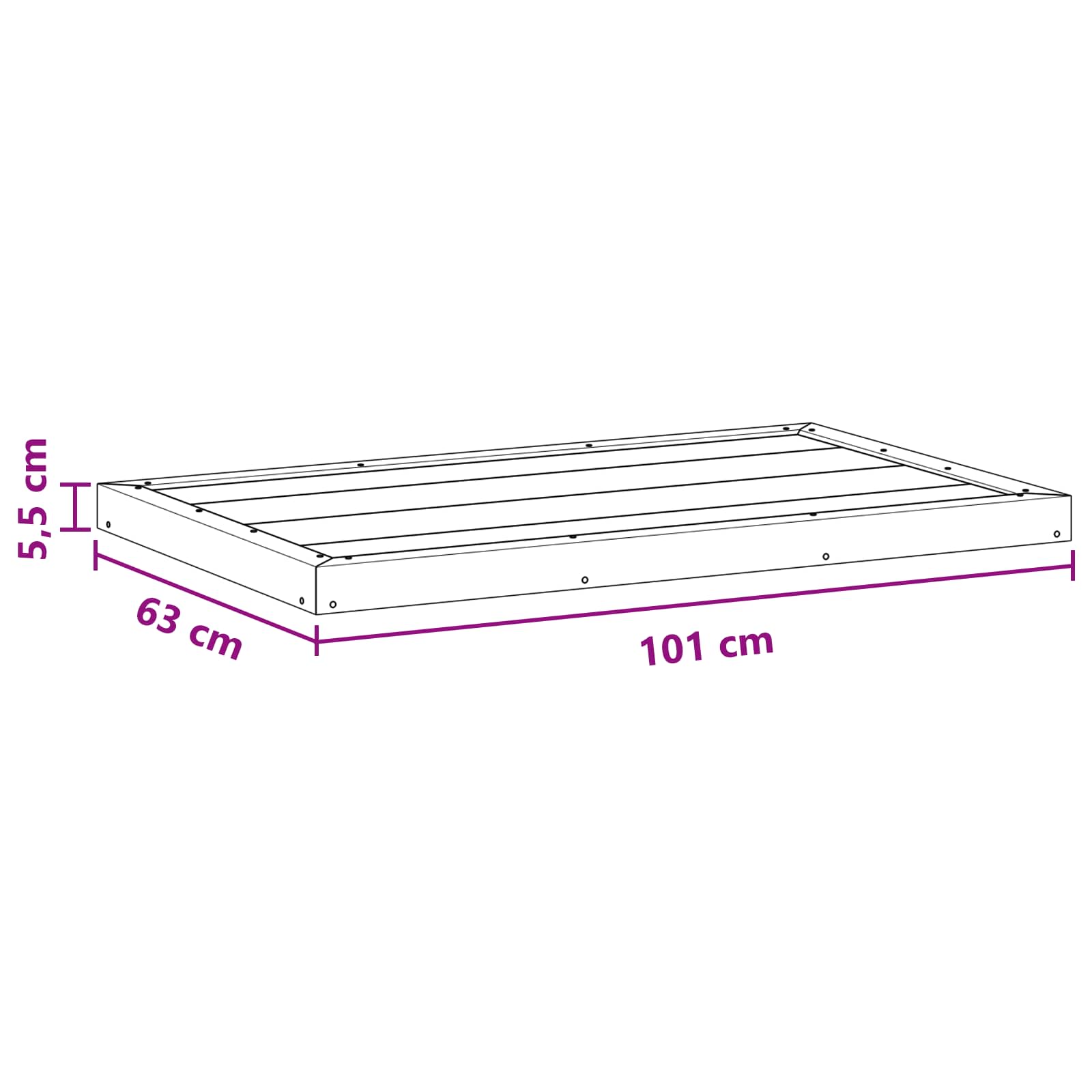 Bruser Baseplade Sort 101 x 63 x 5,5 cm WPC