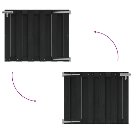 Haveport 100 x 80 cm WPC og Aluminium Sort