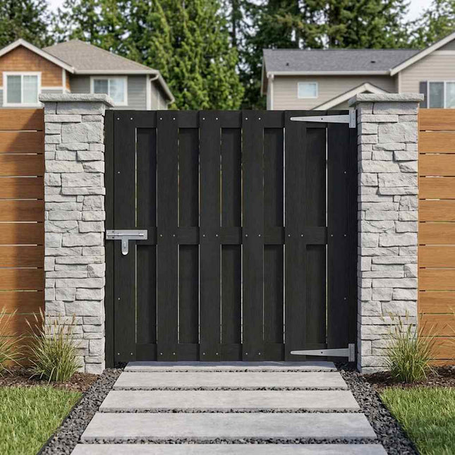 Haveport 100 x 100 cm WPC og Aluminium Sort