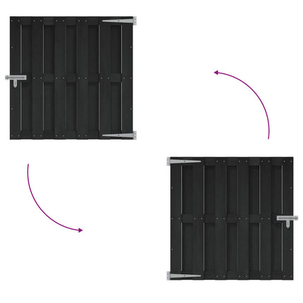 Haveport 100 x 100 cm WPC og Aluminium Sort