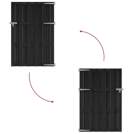 Haveport 100 x 150 cm WPC og Aluminium Sort
