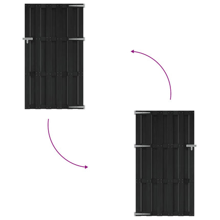 Haveport 100 x 180 cm WPC og Aluminium Sort