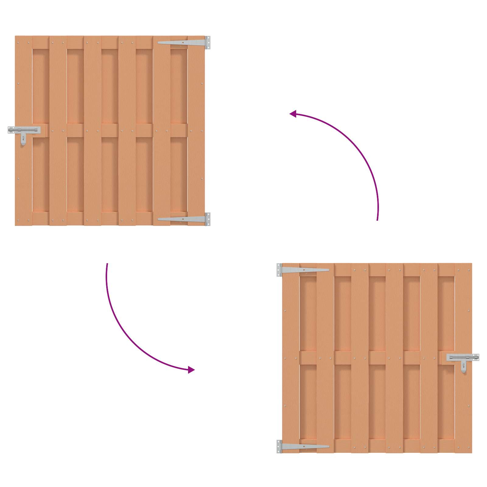 Haveport 100 x 100 cm WPC og Aluminium Brun
