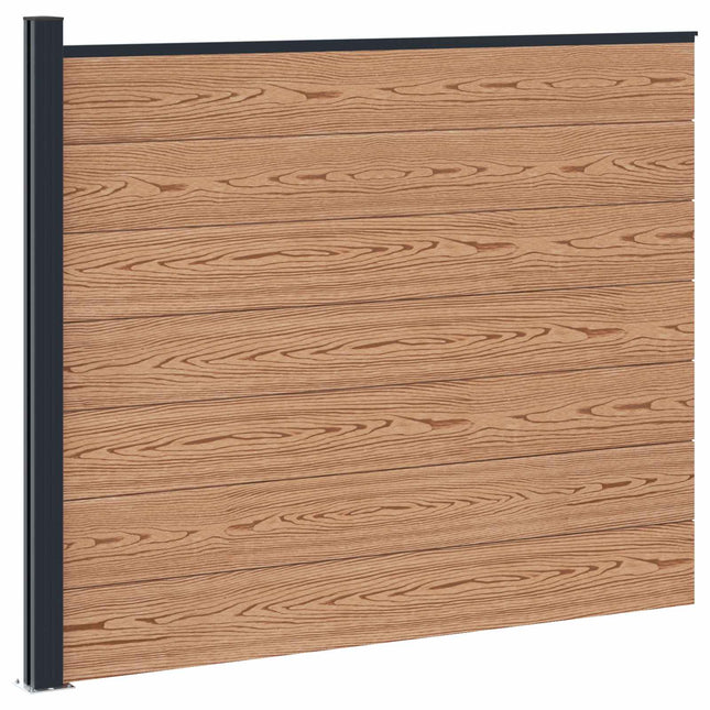 Hegnspanel WPC og Aluminium Brun