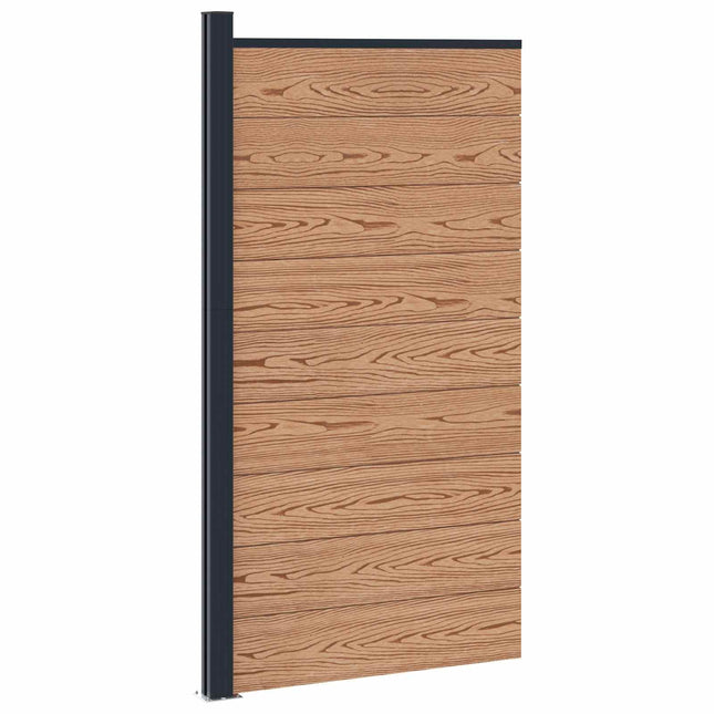 Hegnspanel 95 x 186 cm WPC og Aluminium Brun