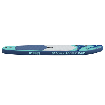 Oppustelig Stand Up Paddle Board HYDROS 305 x 76 x 15 cm Turkis